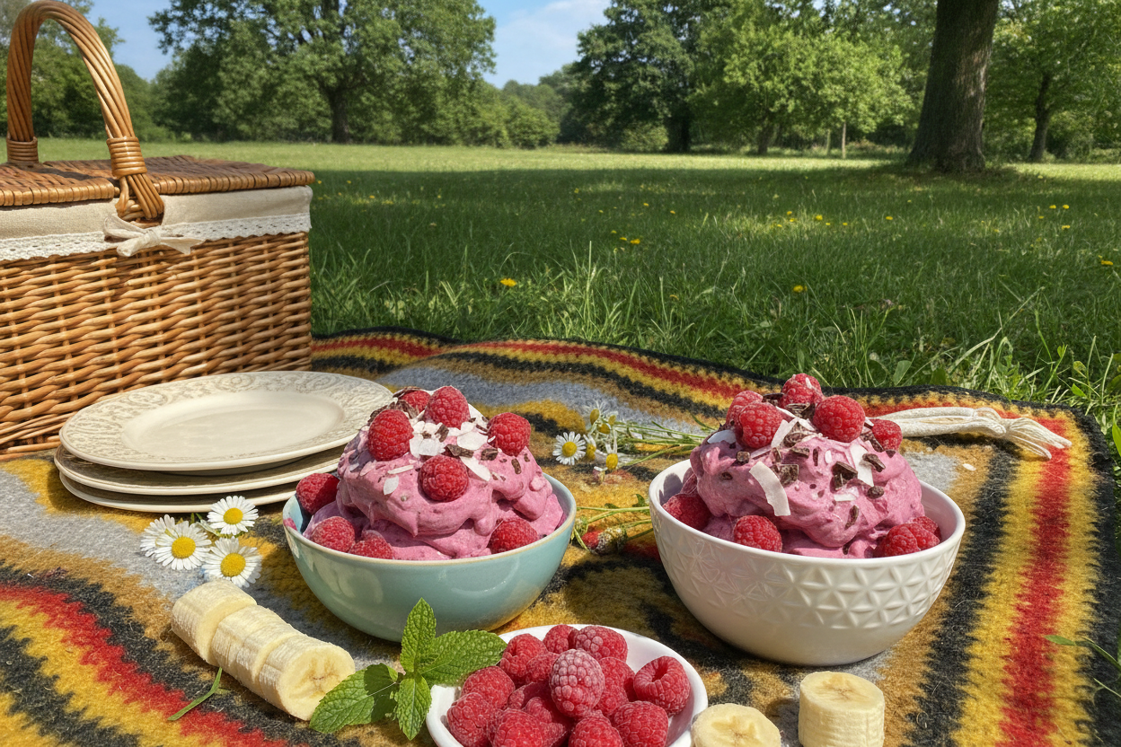 Veganes Himbeereis aus 2 Zutaten