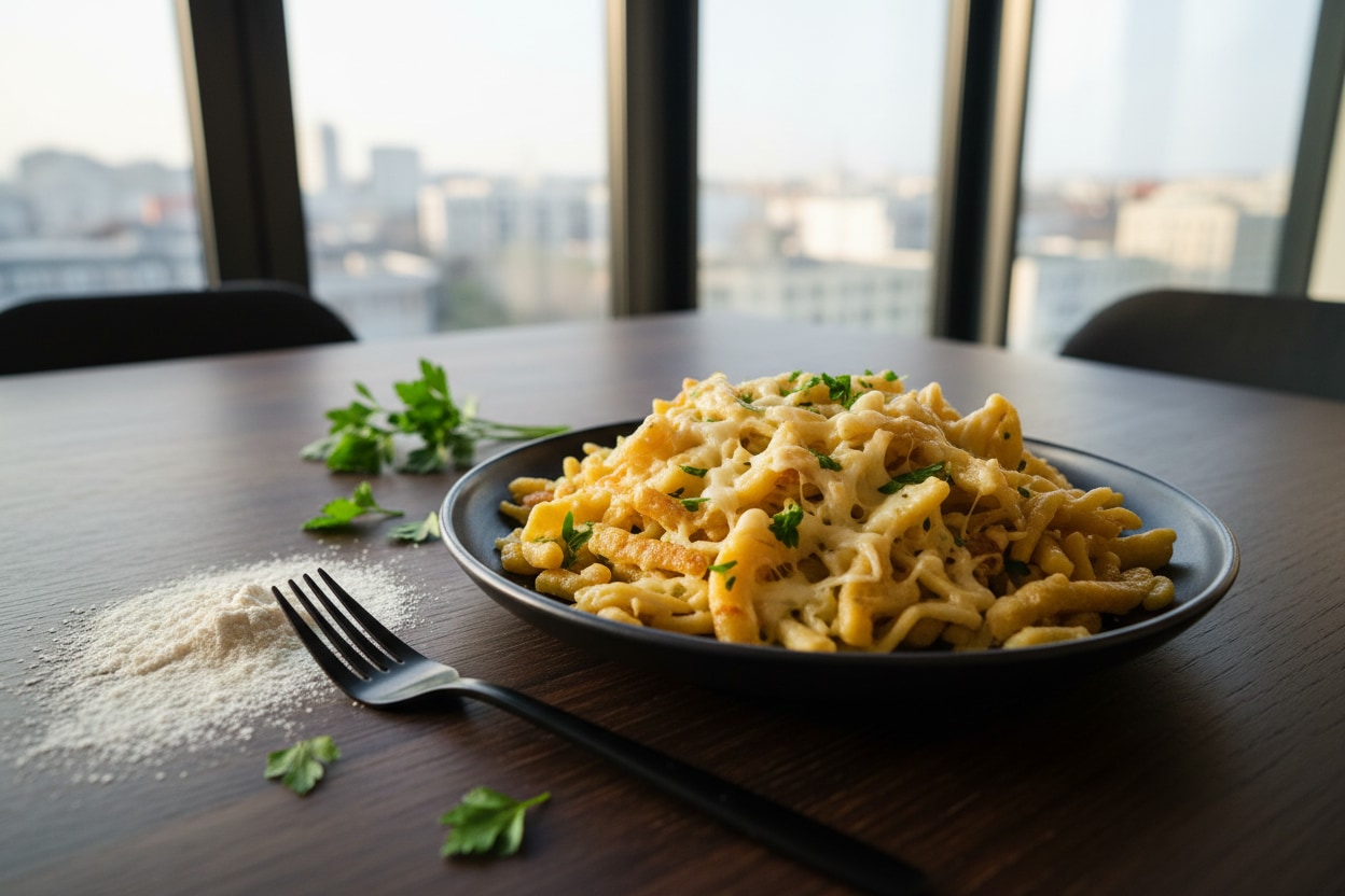 Vegane Käse-Spätzle