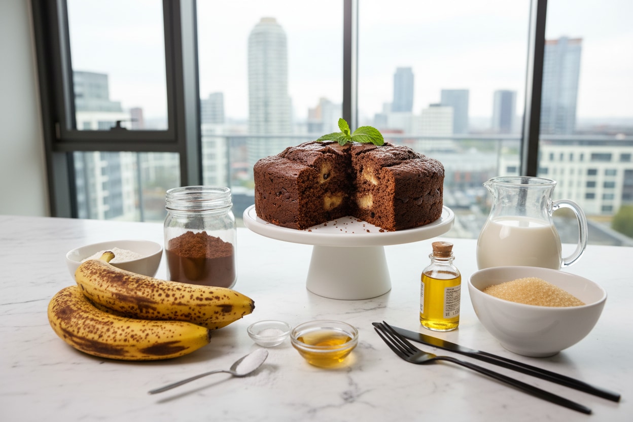 Veganer Schoko-Bananen-Kuchen