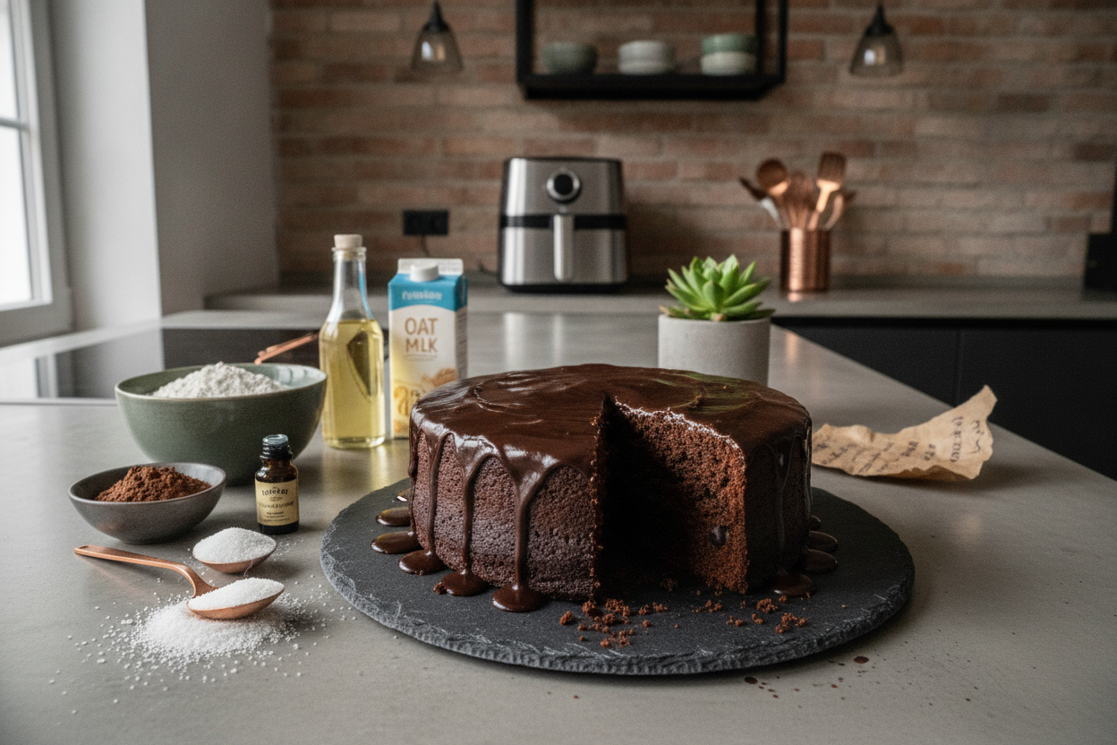 Veganer Schokokuchen aus dem Airfryer