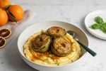 geschmorte artischocken orangen sauce mit kartoffelpueree