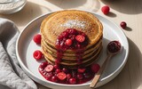 lebkuchen pancakes mit himbeer cranberry sauce