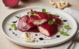 rote beete ravioli mit cashew kaese fuellung